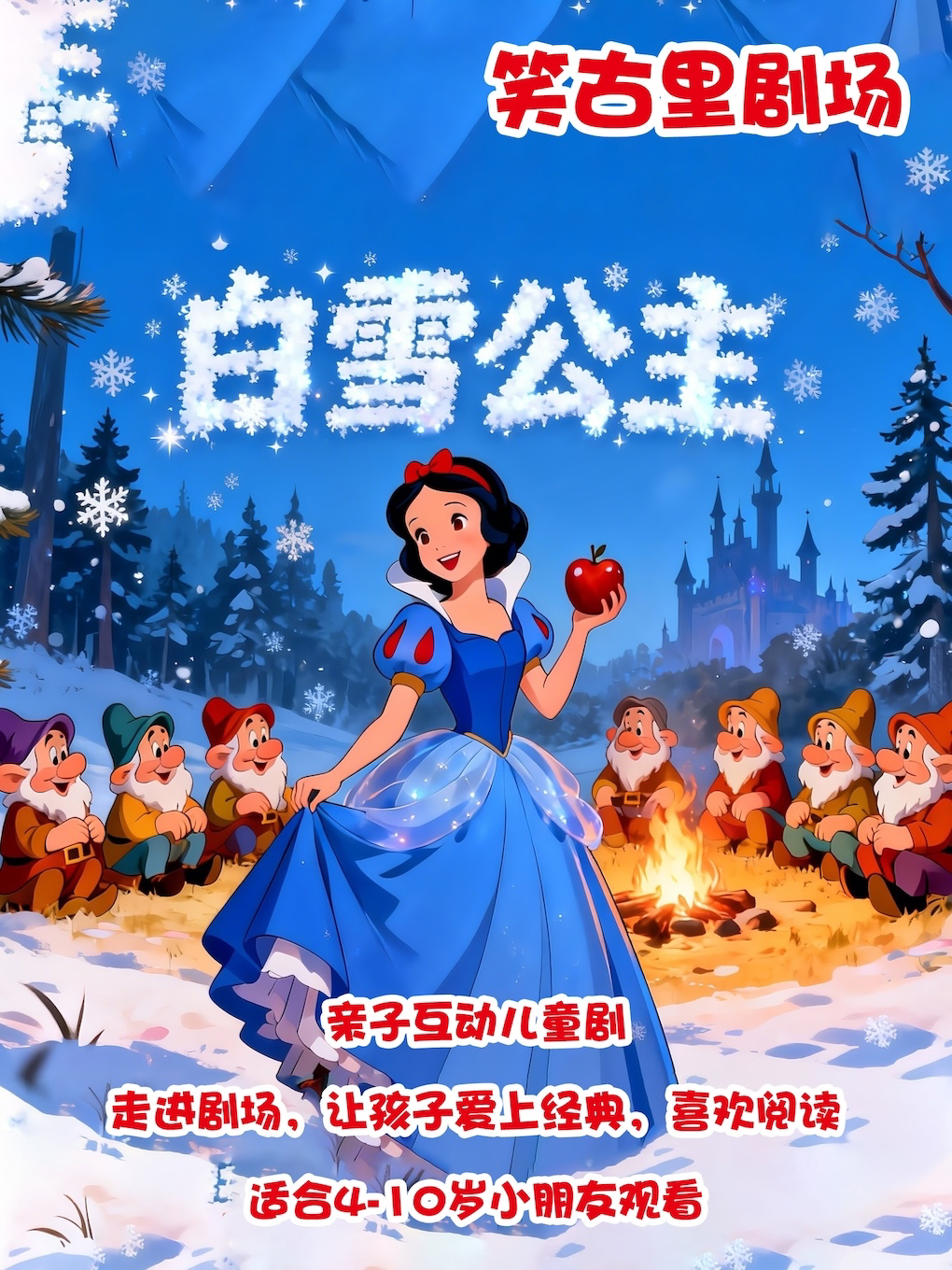 【六一特惠】沉浸式亲子互动儿童剧《白雪公主》换装参演|走进格林童话经典改编|周末遛娃必看