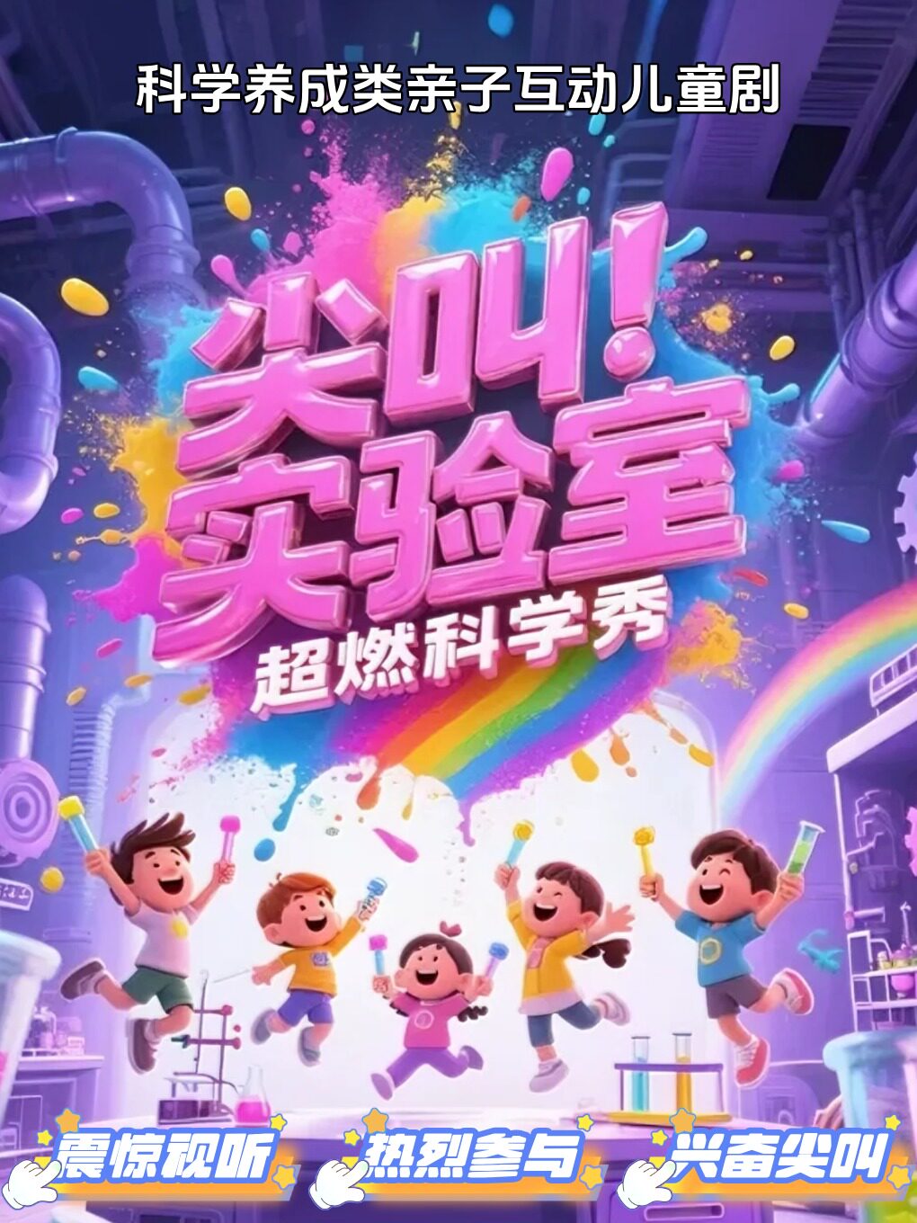 【北京】【暑期特惠·STEM精选科学秀】沉浸式亲子互动儿童剧《尖叫实验室》|亲手实验素质养成|童话剧舞台剧