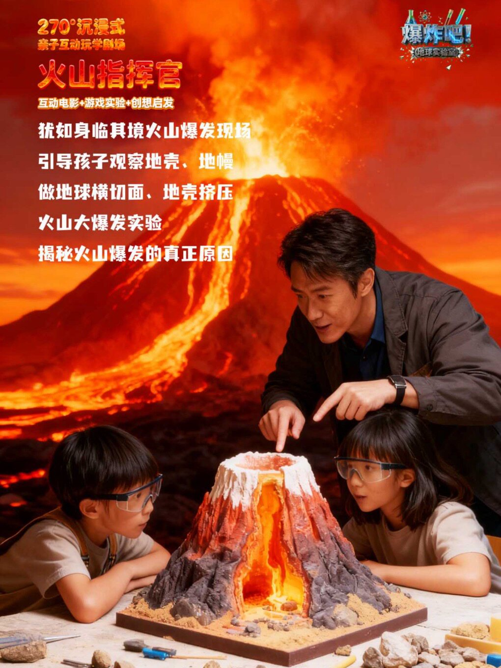《火山指挥官》大型亲子互动玩学科学剧场