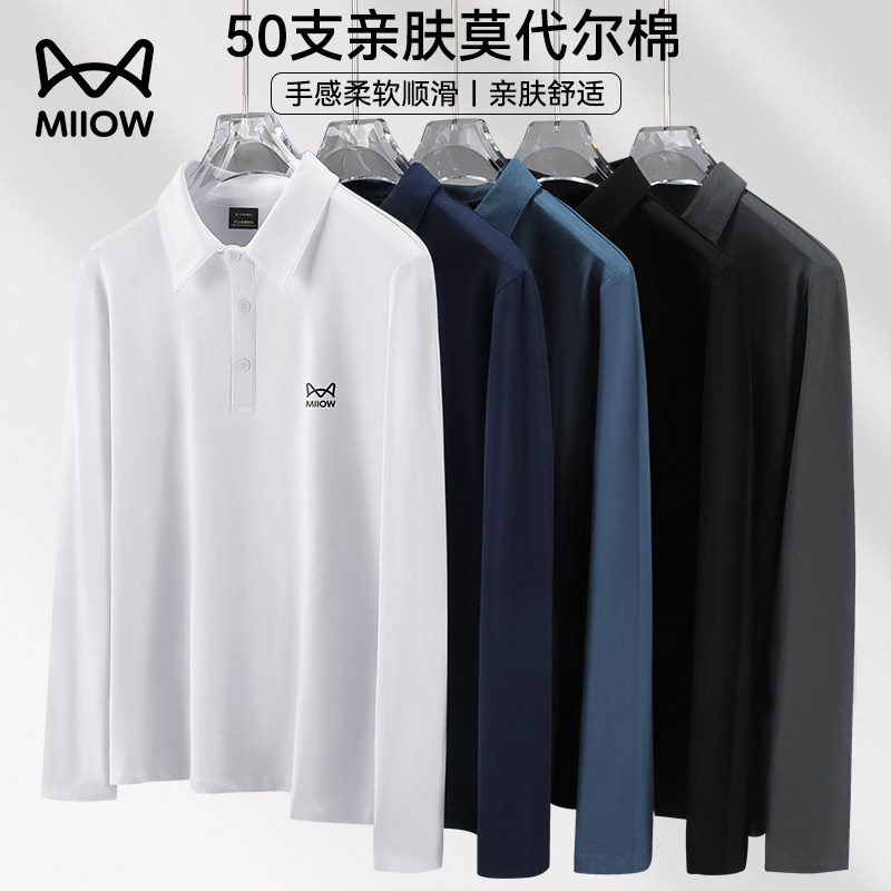 猫人莫代尔男士长袖t恤POLO衫