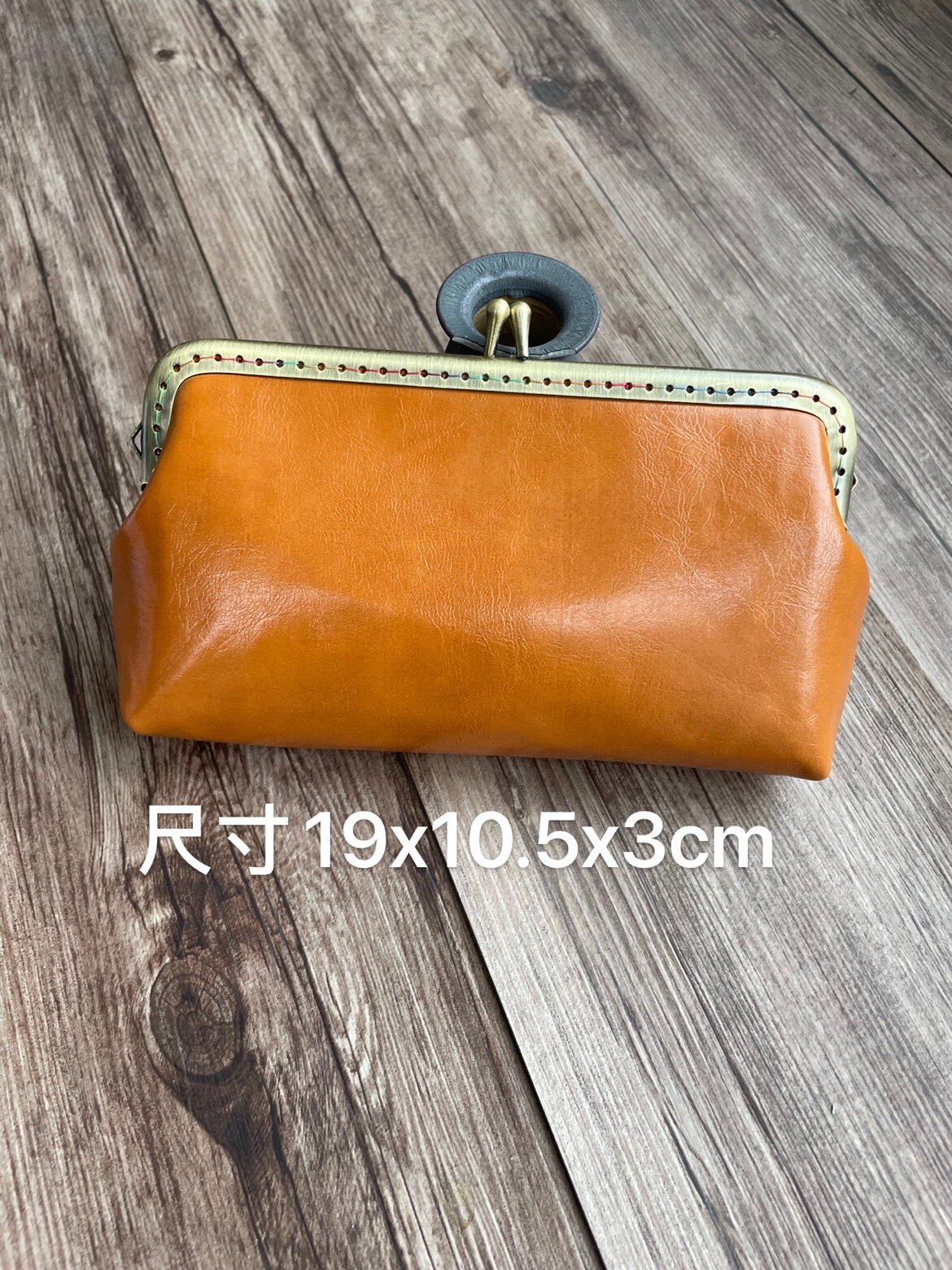 18CM油腊皮手机包DIY手工材料包口金包笔袋零钱包PU自己做