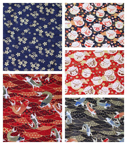 日系烫金布招财猫DIY手工布艺材料面料服装面料床品面料窗帘
