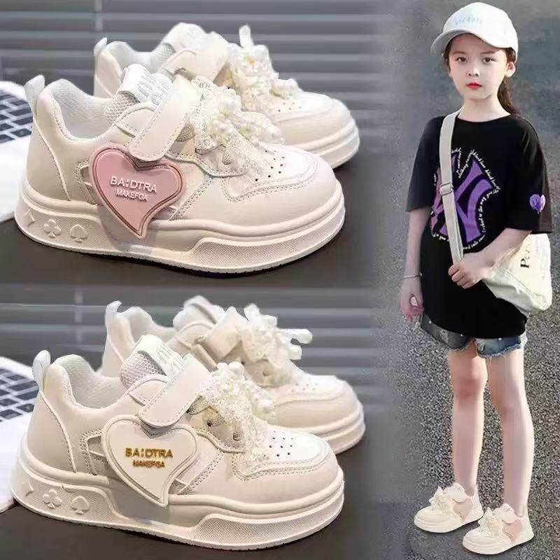 儿童小白鞋2026春秋新款小学生鞋子白色运动鞋低帮板鞋女童跑步鞋