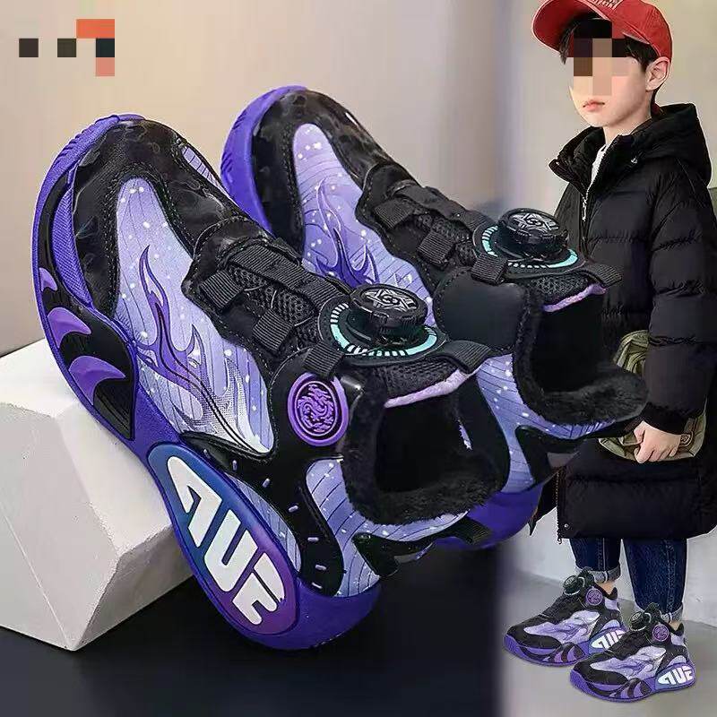 男童加绒加厚防水防滑雪地靴