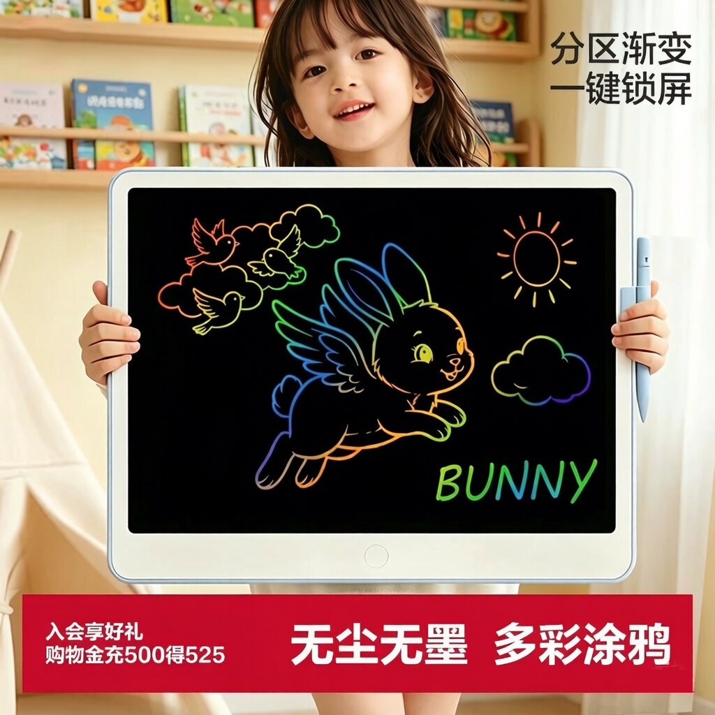 日本进口儿童画板液晶手写板写字板可擦可消除宝宝涂鸦绘画小黑板