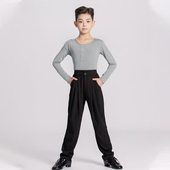 男童拉丁舞服考级基训练功比赛规定赛服摩登舞服长裤 专业演出服