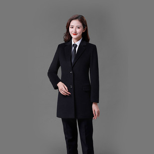 秋冬职业毛呢大衣女款空姐4S店售楼部银行前台工作服工装呢子外套