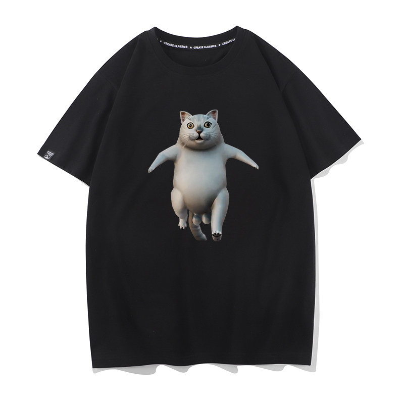 豆小萌奇怪的知识增加了搞笑恶搞蛋蛋猫mur猫卡通t恤短袖男女衣服