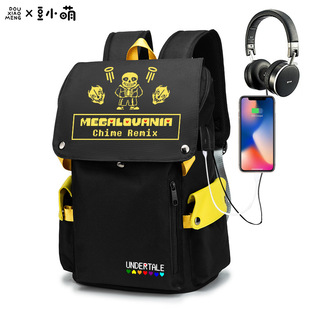 豆小萌传说之下书包sans动漫周边Undertale三重审判双肩包背包
