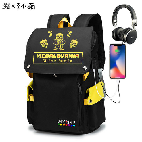 豆小萌传说之下书包sans动漫周边Undertale三重审判双肩包背包