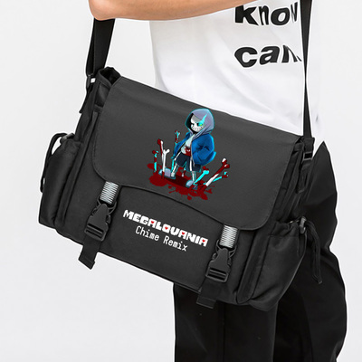 传说之下Undertale sans学生男女书包男士斜挎背包单肩包邮差包