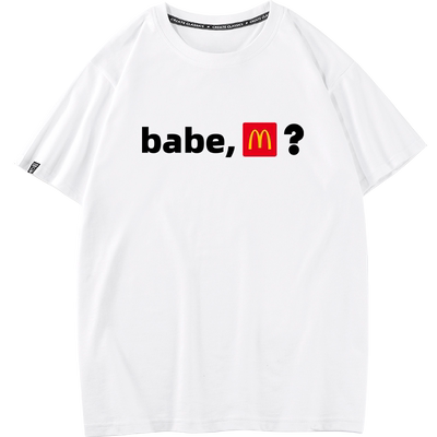 babe，m？夏季纯棉短袖T恤男