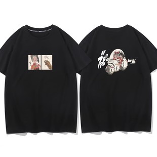 七龙珠衣服布尔玛孙悟空重机车卡通动漫t恤纯棉半袖宽松体恤