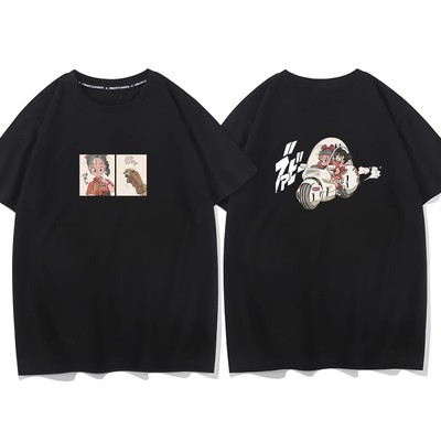 七龙珠衣服布尔玛孙悟空重机车卡通动漫t恤纯棉半袖宽松体恤