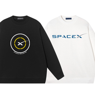 豆小萌太空探索SpaceX火箭猎鹰龙飞船马斯克周边衣服打底衫圆领卫