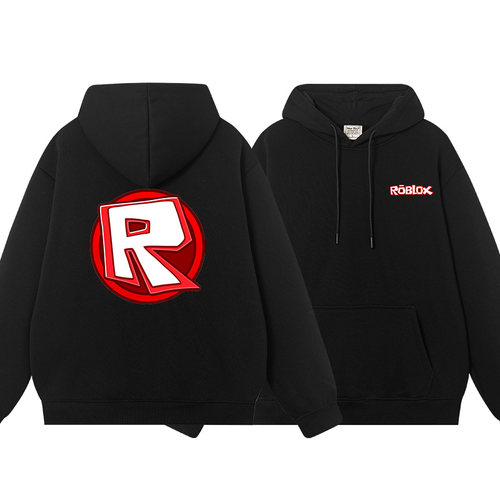 roblox游戏周边潮牌帽衫秋冬加绒卫衣男女情侣装衣服上衣外衣
