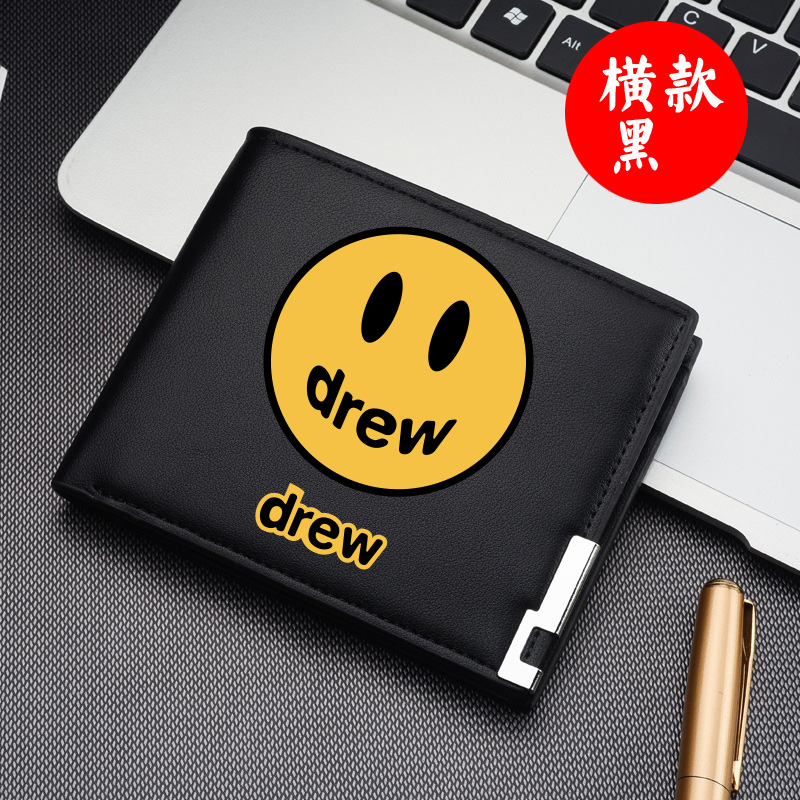 drew 贾斯汀比伯同款笑脸银行收纳包驾照身份证学生多卡位零钱包