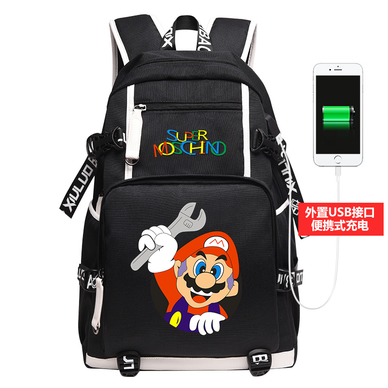 马里奥动漫超级玛丽游戏游戏周边双肩包休闲双肩背包书包中小学生