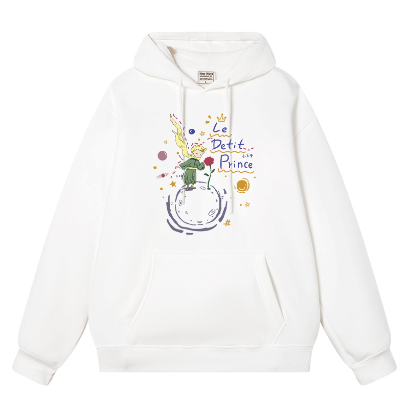 小狐狸王子动漫周边二次元秋冬加绒加厚款连帽卫衣男女情侣装宽松