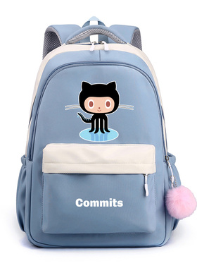 章鱼猫小恐龙it狂人程序员双肩包程序猿极客GITHUB书包男双肩背包