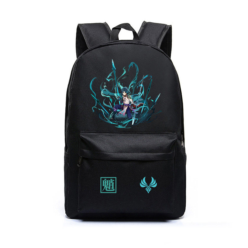 魈周边游戏人物双肩包大容量轻便百搭黑双肩背包中原神农书包,模玩/动漫/周边/娃圈三坑/桌游,动漫背包/钱包/箱包,淘宝优惠券,粉丝福利购,淘宝优惠卷