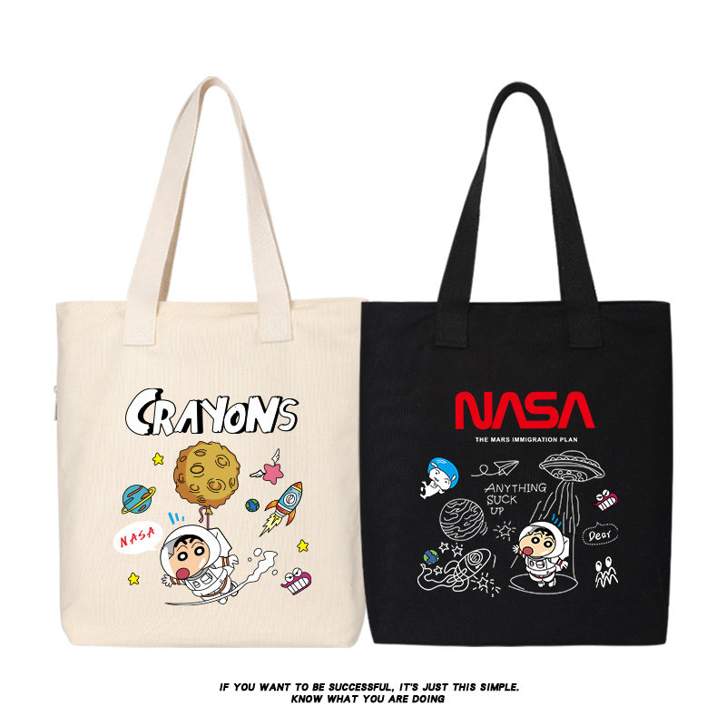 nasa美国宇航局联名蜡笔小新宇航员帆布包书包单肩包购物包袋,模玩/动漫/周边/娃圈三坑/桌游,动漫背包/钱包/箱包,淘宝优惠券,粉丝福利购,淘宝优惠卷