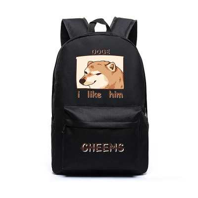 CHEEMS丧系秋田柴犬恶搞表情包废柴傻狗日系男女学生书包双肩背包