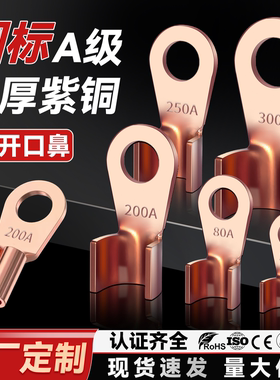 CNXI华西OT紫铜开口鼻国标铜鼻子接线端子线鼻20A30A40A50A60A70A