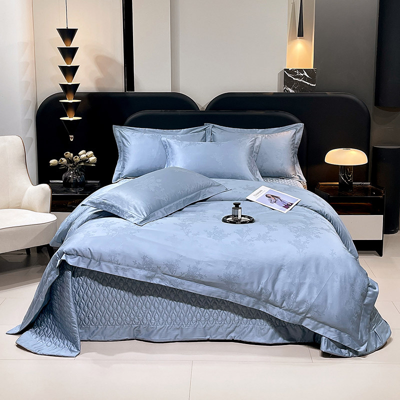 轻奢高档100支长绒棉全棉四件套夹棉加厚防滑床盖款贡缎纯棉被套,床上用品,床品套件/四件套/多件套,淘宝优惠券,粉丝福利购,淘宝优惠卷