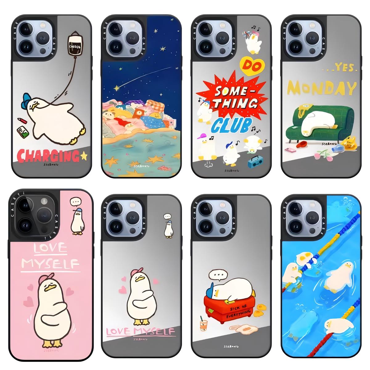 CASETi壳联名镜面SSEBONG颓废鸭适用苹果iPhone17promaxiPhone16plus13 14 15MagSafe磁吸保护套华强北手机壳