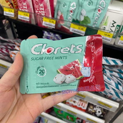 泰国711代采Clorets薄荷糖强劲清凉片冰爽西瓜味清新口气进口