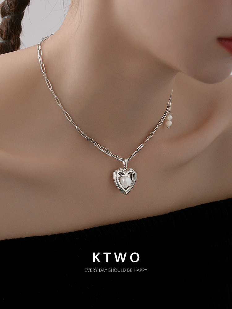 欧式爱心珍珠项链时尚短款锁骨链