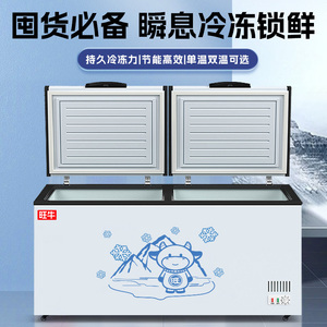 旺牛冰柜家用商用大容量冷冻冷藏单温双温两用速冻保鲜卧式冻肉柜