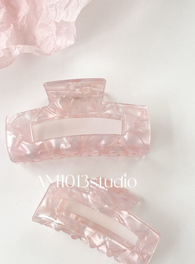 AM1013粉色醋酸发夹女后脑勺发抓气质鲨鱼夹子高级感盘发头饰
