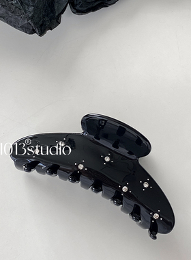 AM1013重工镶钻鲨鱼夹高级感时尚月牙醋酸发抓后脑勺优雅气质抓夹