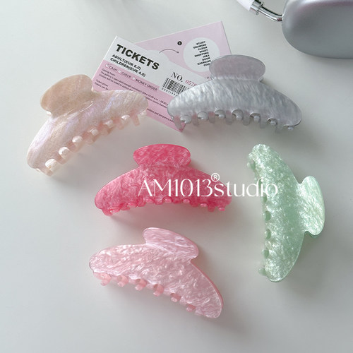 AM1013原创芭比少女系列鲨鱼夹后脑勺大号发量多抓夹发饰