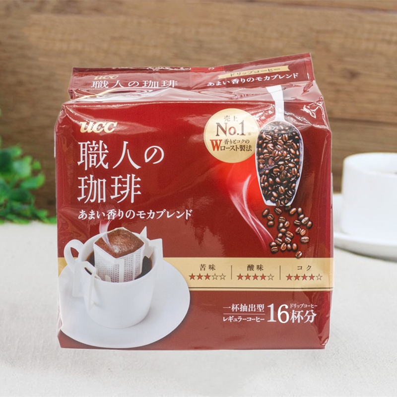 进口UCC摩卡速溶挂耳黑咖啡18包