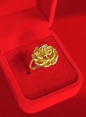 转运仿真金开口凤凰戒指女金色个性简约古法民族风男款饰品