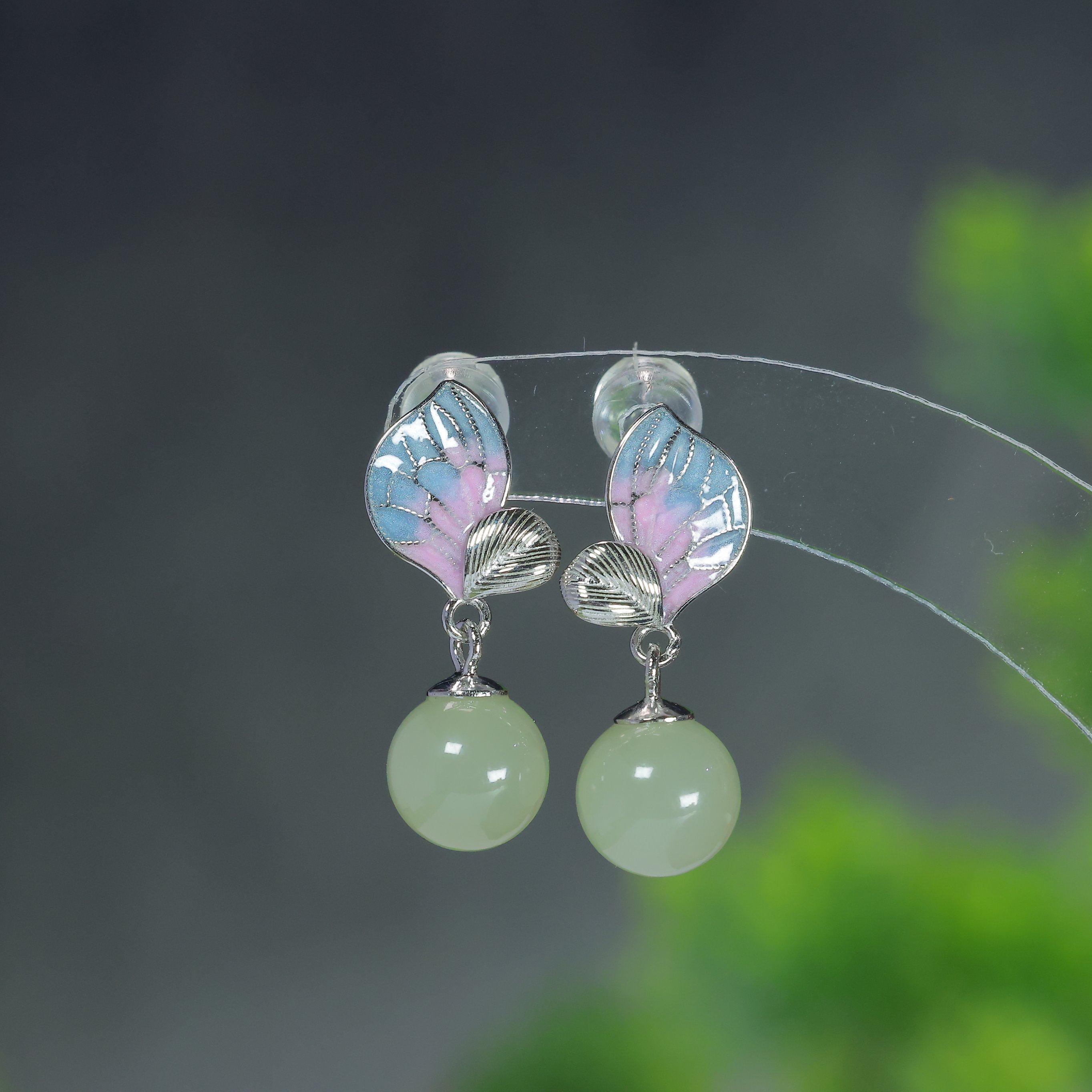 天然和田玉青白玉925银小众玉石耳环珐琅复古优雅耳环耳饰,珠宝/钻石/翡翠,耳饰,淘宝优惠券,粉丝福利购,淘宝优惠卷