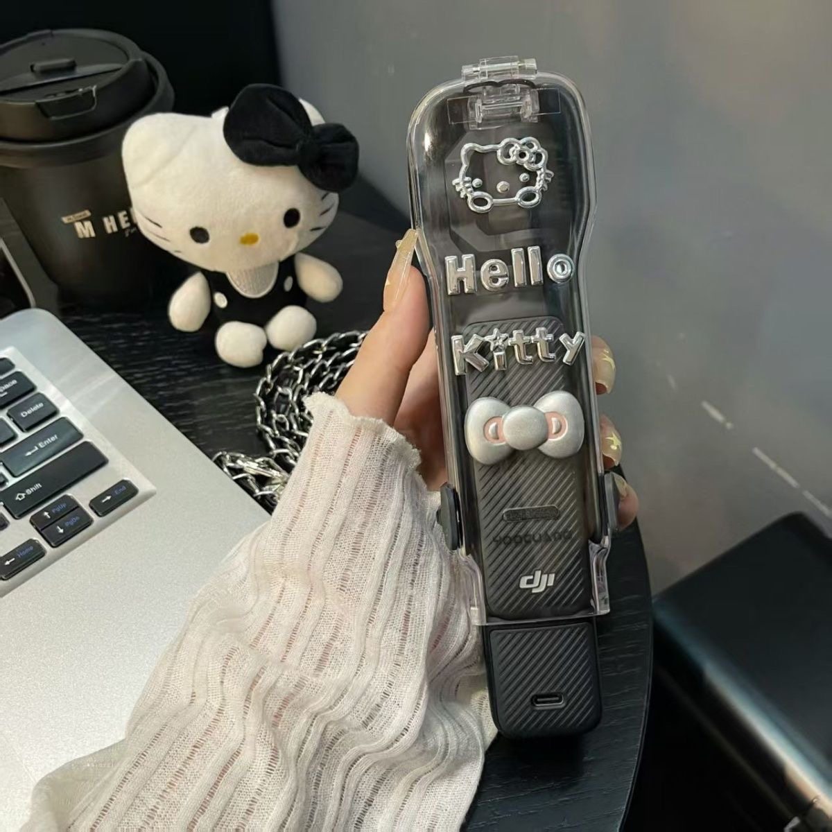 DIY酷炫银凯蒂猫适用DJI大疆pocket3保护套口袋云台运动相机硬壳,3C数码配件,数码相机包,淘宝优惠券,粉丝福利购,淘宝优惠卷