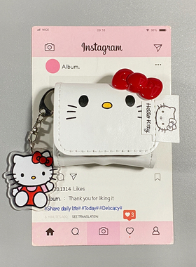 ins风皮质卡通Kitty猫适用AirPods1/2保护套AirPods4代新款苹果耳机套无线蓝牙耳机壳airpodspro2可爱