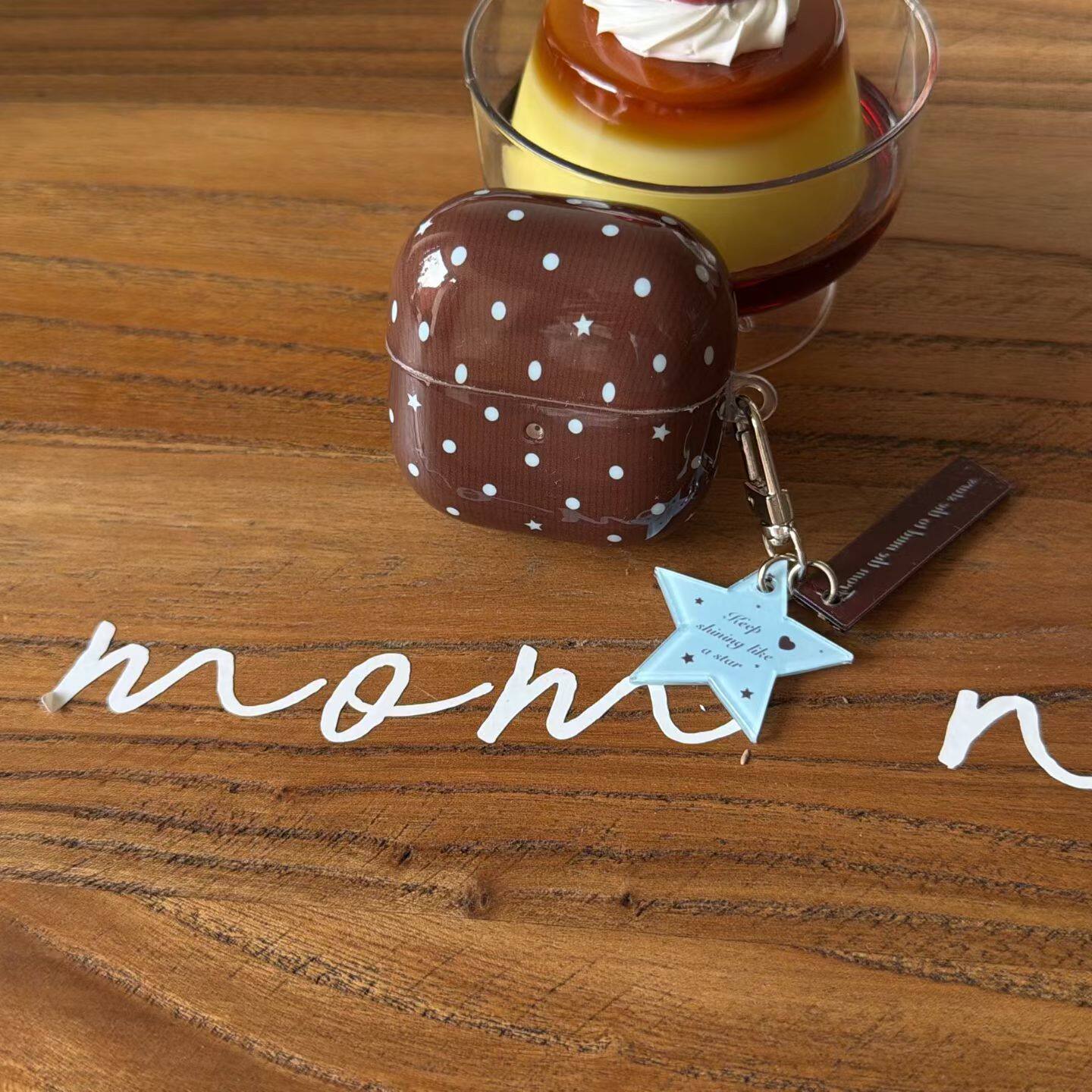 棕色波点星星适用华为freebuds 7i耳机壳新款FreeClip2耳机壳Freebuds se3无线蓝牙5i耳机壳三星budsLivepro3