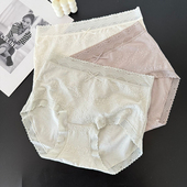 透气舒适三角底裤 蕾丝提花内裤 女包臀简约田园风中腰日系无痕大码