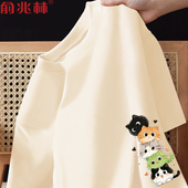 卡通可爱小猫纯棉短袖 青少年宽松休闲潮流半袖 t恤男2026夏季 新款