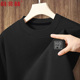 字母长袖 潮牌黑色痞帅圆领卫衣男2026新款 青少年宽松休闲美式 外套