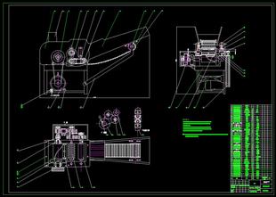 J055 铡草机设计CAD图纸 滚刀式