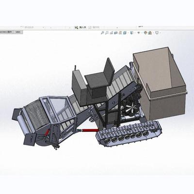 J1623-小型辣椒收获机三维设计SW模型图纸solidworks建模3D图