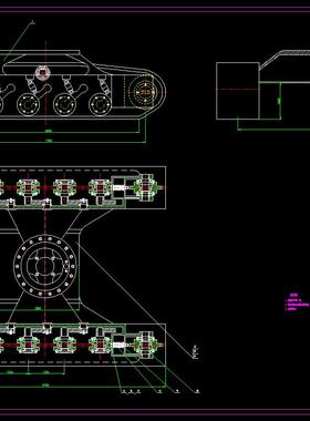 J1168-斗轮堆取料机履带行走机构设计CAD图
