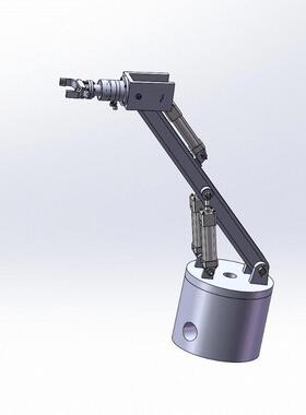 J1512-五自由度液压机械手设计-机械臂夹爪机械设计[三维SW+CAD图