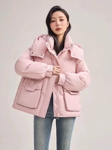 鸭鸭 Цветной пуховик, толстовка с капюшоном, бархатная куртка, 2024 года, увеличенная толщина, утиный пух